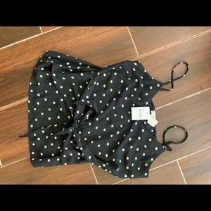 Black polka dot spaghetti strap shirt